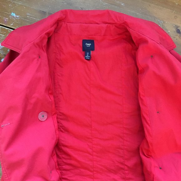 Vintage Gap Red Cotton Jacket, Double Breasted Pea Coat, Large, Y2K - Picture 13 of 13